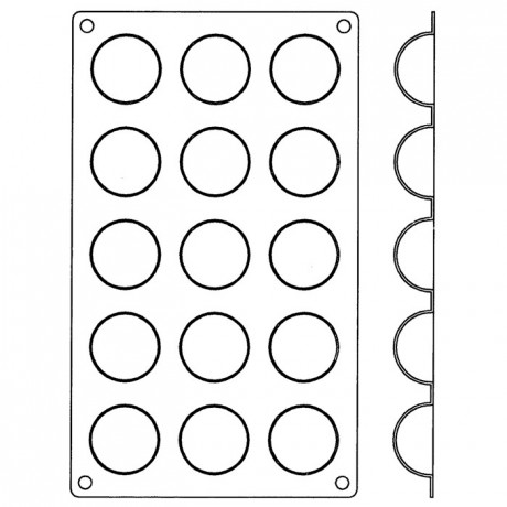 Moule silicone Gastroflex 15 demi sphères Ø 43 mm