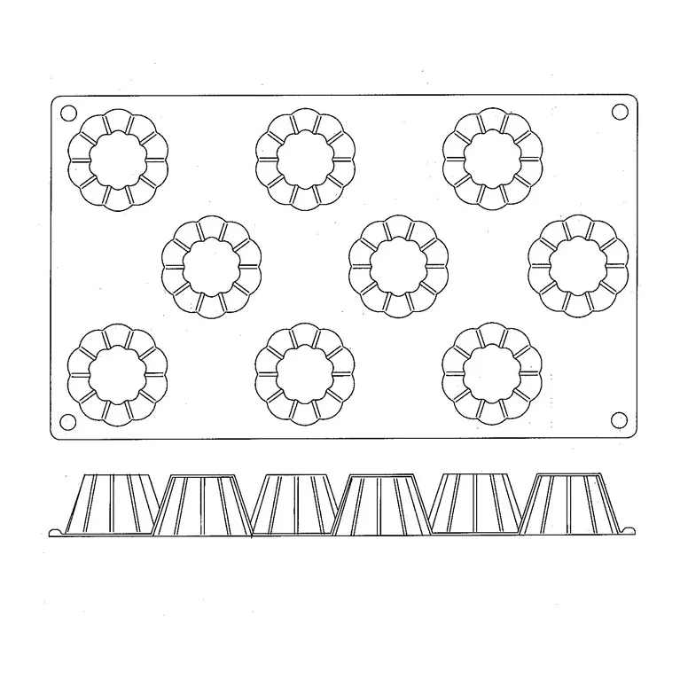 Silicone mould Gastroflex 9 little brioches Ø 52 mm