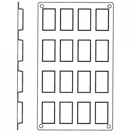 Moule silicone Gastroflex 16 financiers 49 x 25 mm