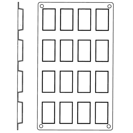 Moule silicone Gastroflex 16 financiers 49 x 25 mm