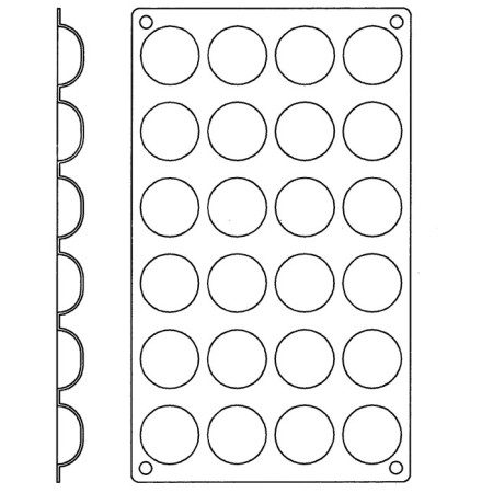 Silicone mould Gastroflex 24 round petits fours Ø 37 mm