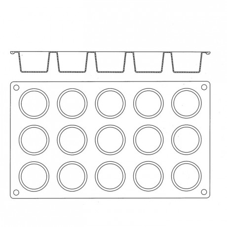 Silicone mould Gastroflex 15 mini muffins Ø 45 mm