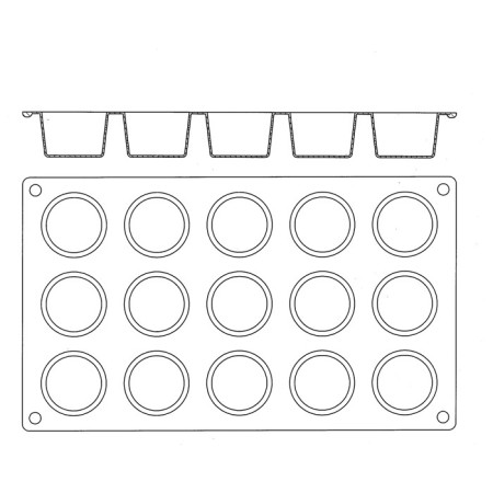 Silicone mould Gastroflex 15 mini muffins Ø 45 mm