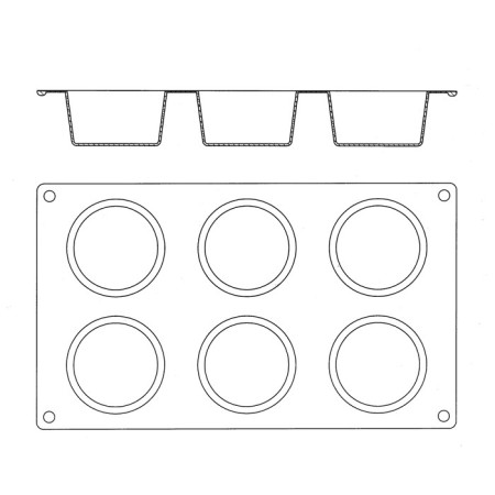 Moule silicone Gastroflex 6 muffins Ø 70 mm