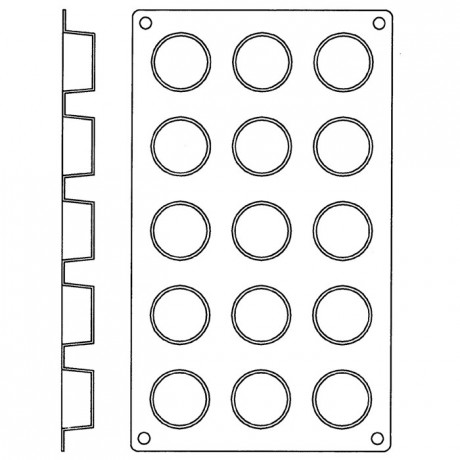 Moule silicone Gastroflex 15 petits fours ronds Ø 40 mm