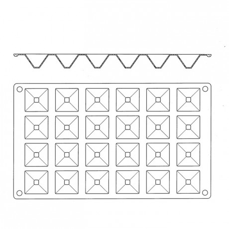 Silicone mould Gastroflex 24 pyramids 35 x 35 mm