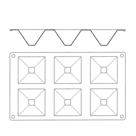 Silicone mould Gastroflex 6 pyramids 70 x 70 mm