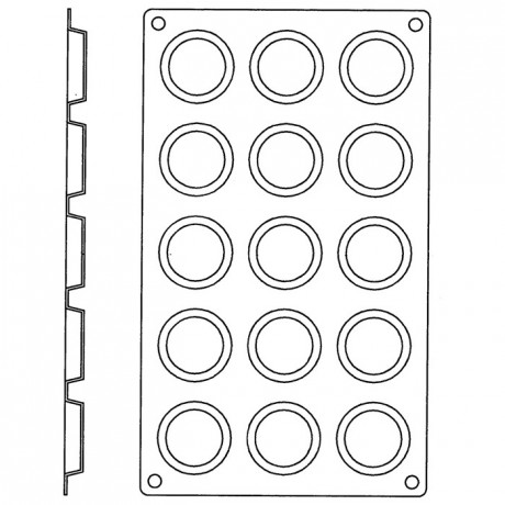 Silicone mould Gastroflex 15 mini tartlets Ø 45 mm