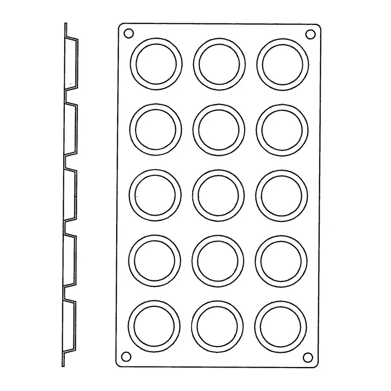 Moule silicone Gastroflex 15 mini tartelettes Ø 45 mm