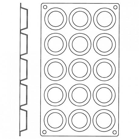 Moule silicone Gastroflex 15 tartelettes Ø 50 mm