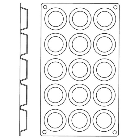 Moule silicone Gastroflex 15 tartelettes Ø 50 mm