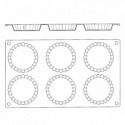 Moule silicone Gastroflex 6 tartes cannelées Ø 75 mm