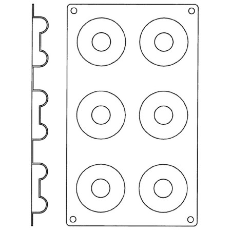 Moule silicone Gastroflex 6 savarins Ø 65 mm