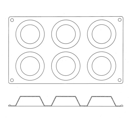 Moule silicone Gastroflex 6 tatins Ø 75 mm