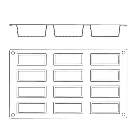 Moule silicone Gastroflex 12 mini cakes 75 x 30 mm