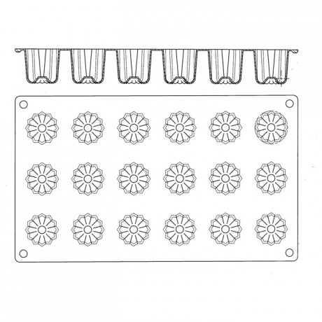 Moule silicone Gastroflex 18 cannelés Ø 35 mm