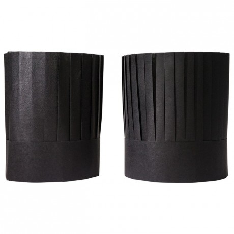Toque Grand Chef noir 40 plis (lot de 10)