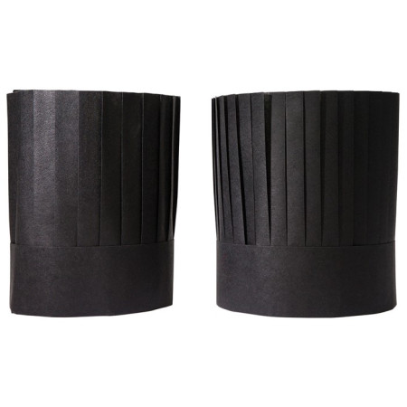 Toque Grand Chef noir 40 plis (lot de 10)
