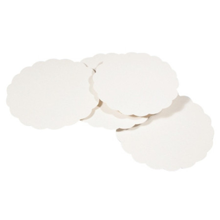 Rond festonné tout bois blanc Ø 210 mm (lot de 250)