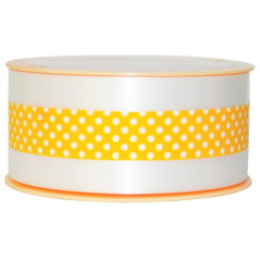 Ruban charlotte pois jaune 20 m