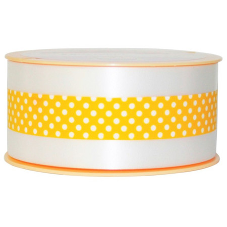 Ruban charlotte pois jaune 20 m