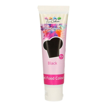 Colorant alimentaire en gel FunCakes Black 30 g