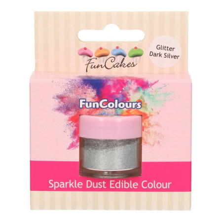 Paillettes alimentaires FunColours FunCakes Glitter DarkSilver