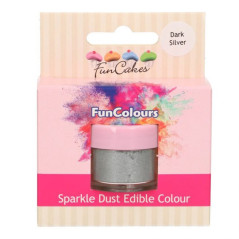 FunCakes Edible FunColours Sparkle Dust Dark Silver