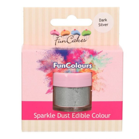 FunCakes Edible FunColours Sparkle Dust Dark Silver