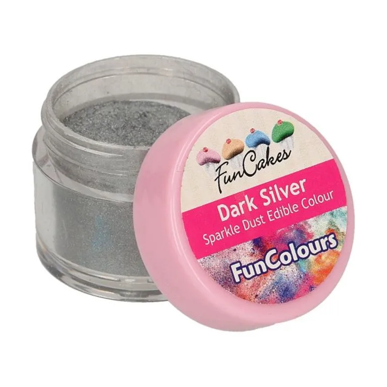 FunCakes Edible FunColours Sparkle Dust Dark Silver
