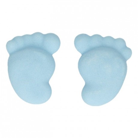 Décors en sucre FunCakes Pieds de Bébé Bleus 16 pièces