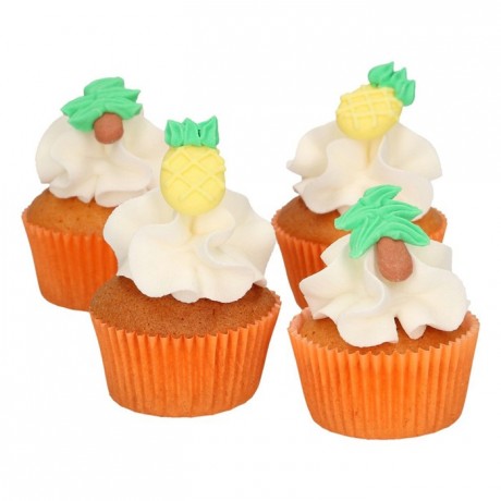 Décors en sucre FunCakes Ananas & Palmiers 8 pièces