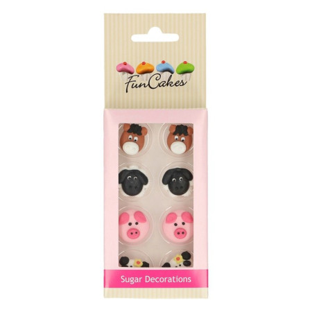 FunCakes Sugar Decorations Farm Animals Set/8