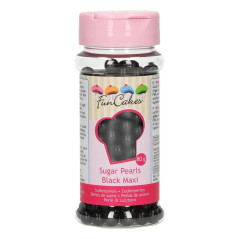 Perles de sucre FunCakes noir brillant 7 mm 80 g