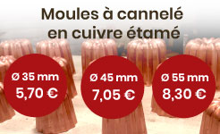moule à cannelé en cuivre étamé, made in france